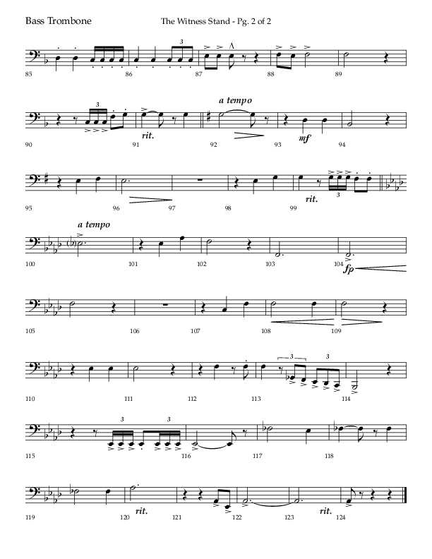 The Witness Stand (Choral Anthem SATB) Bass Trombone (Lifeway Choral / Arr. Bradley Knight)