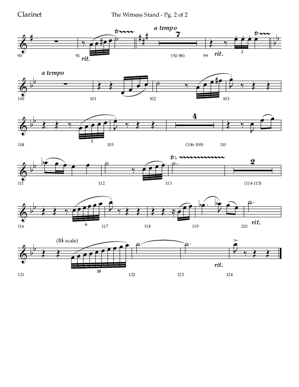 The Witness Stand (Choral Anthem SATB) Clarinet (Lifeway Choral / Arr. Bradley Knight)