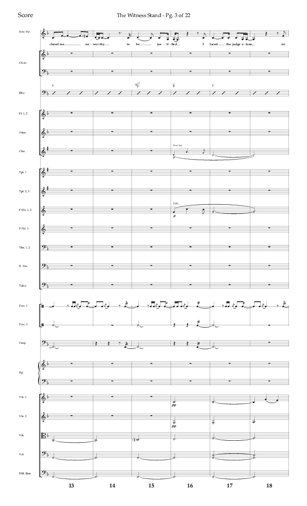 The Witness Stand (Choral Anthem SATB) Orchestration (Lifeway Choral / Arr. Bradley Knight)