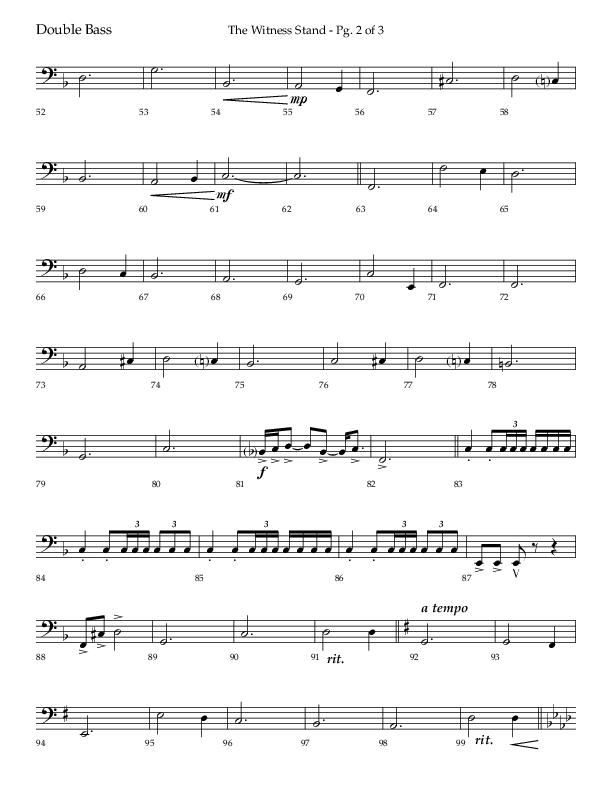 The Witness Stand (Choral Anthem SATB) Double Bass (Lifeway Choral / Arr. Bradley Knight)