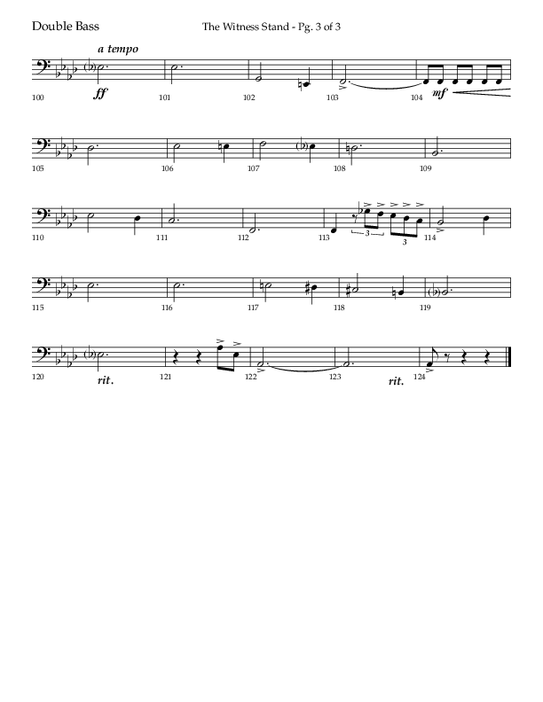 The Witness Stand (Choral Anthem SATB) Double Bass (Lifeway Choral / Arr. Bradley Knight)