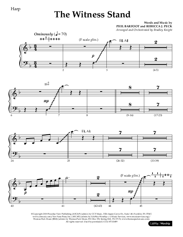 The Witness Stand (Choral Anthem SATB) Harp (Lifeway Choral / Arr. Bradley Knight)