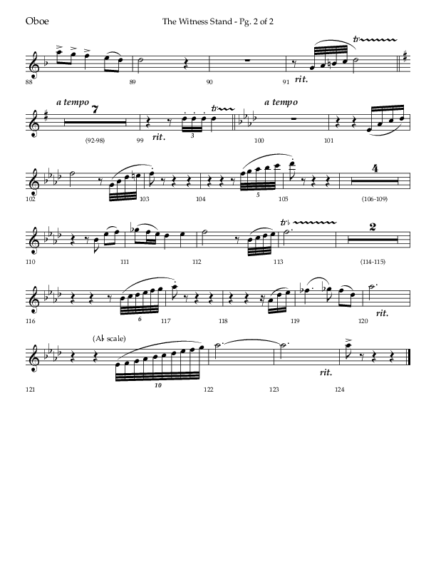 The Witness Stand (Choral Anthem SATB) Oboe (Lifeway Choral / Arr. Bradley Knight)