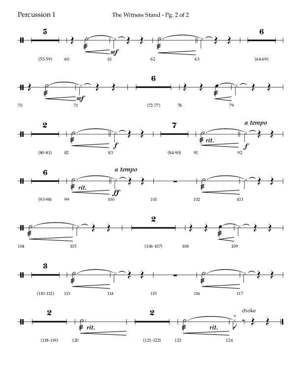 The Witness Stand (Choral Anthem SATB) Percussion 1/2 (Lifeway Choral / Arr. Bradley Knight)