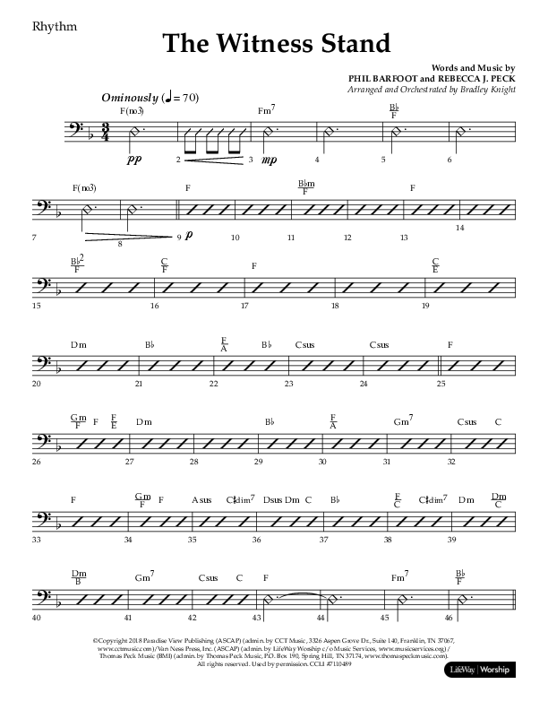The Witness Stand (Choral Anthem SATB) Lead Melody & Rhythm (Lifeway Choral / Arr. Bradley Knight)