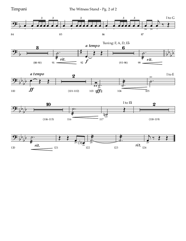 The Witness Stand (Choral Anthem SATB) Timpani (Lifeway Choral / Arr. Bradley Knight)