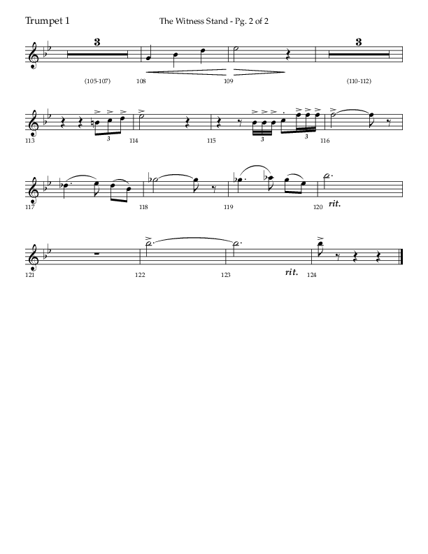 The Witness Stand (Choral Anthem SATB) Trumpet 1 (Lifeway Choral / Arr. Bradley Knight)