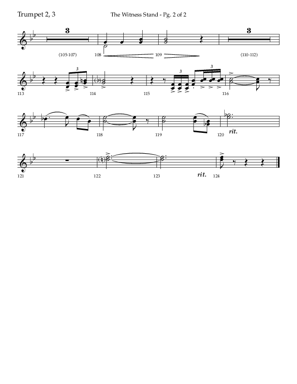 The Witness Stand (Choral Anthem SATB) Trumpet 2/3 (Lifeway Choral / Arr. Bradley Knight)