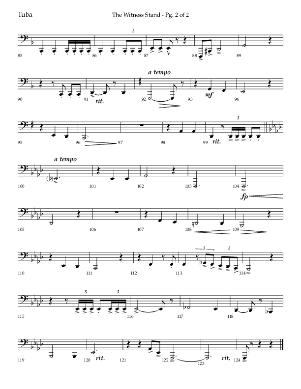 The Witness Stand (Choral Anthem SATB) Tuba (Lifeway Choral / Arr. Bradley Knight)