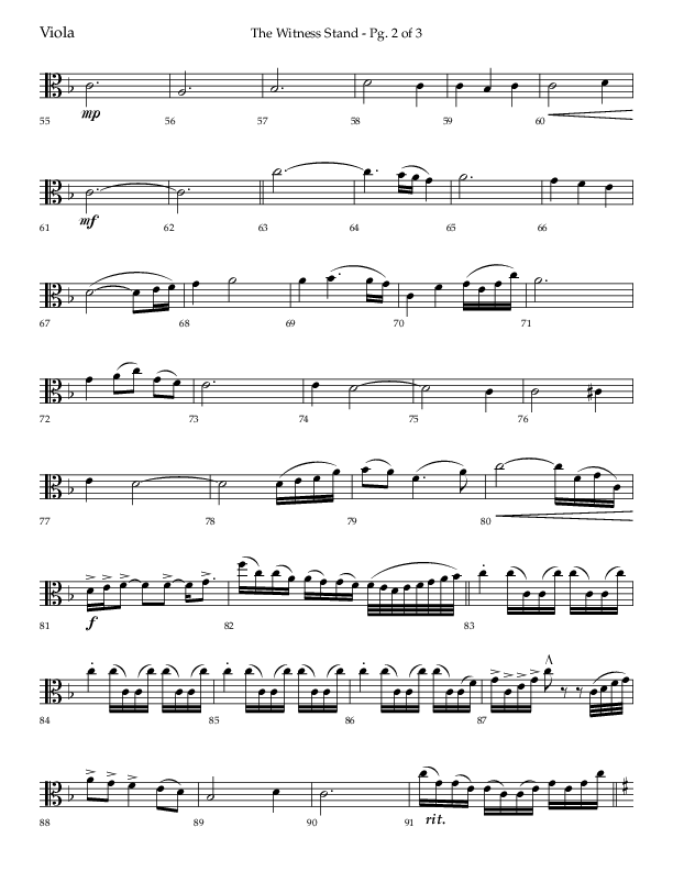 The Witness Stand (Choral Anthem SATB) Viola (Lifeway Choral / Arr. Bradley Knight)
