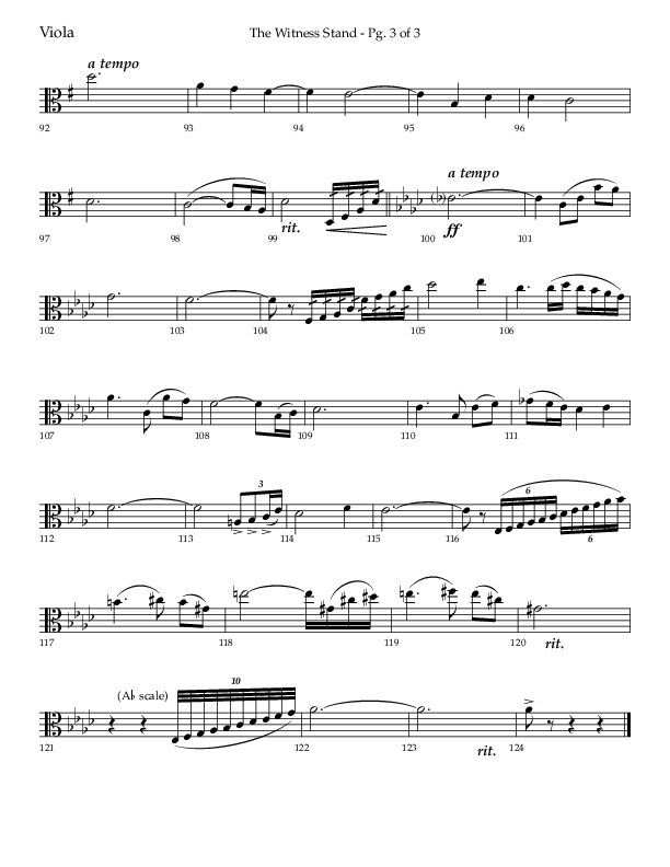 The Witness Stand (Choral Anthem SATB) Viola (Lifeway Choral / Arr. Bradley Knight)