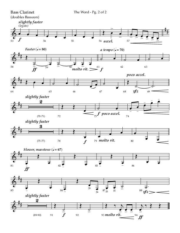 The Word (Choral Anthem SATB) Bass Clarinet (Lifeway Choral / Arr. Ken Barker / Orch. David Shipps)