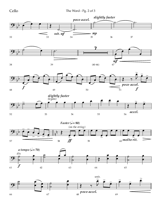 The Word (Choral Anthem SATB) Cello (Lifeway Choral / Arr. Ken Barker / Orch. David Shipps)