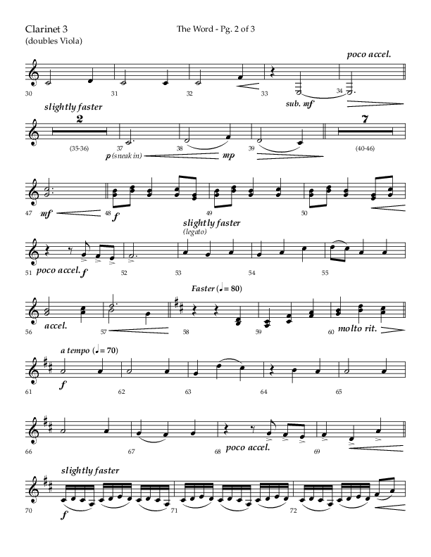 The Word (Choral Anthem SATB) Clarinet 3 (Lifeway Choral / Arr. Ken Barker / Orch. David Shipps)