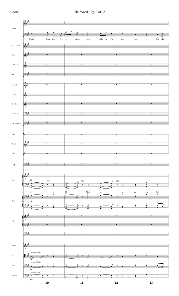 The Word (Choral Anthem SATB) Orchestration (Lifeway Choral / Arr. Ken Barker / Orch. David Shipps)