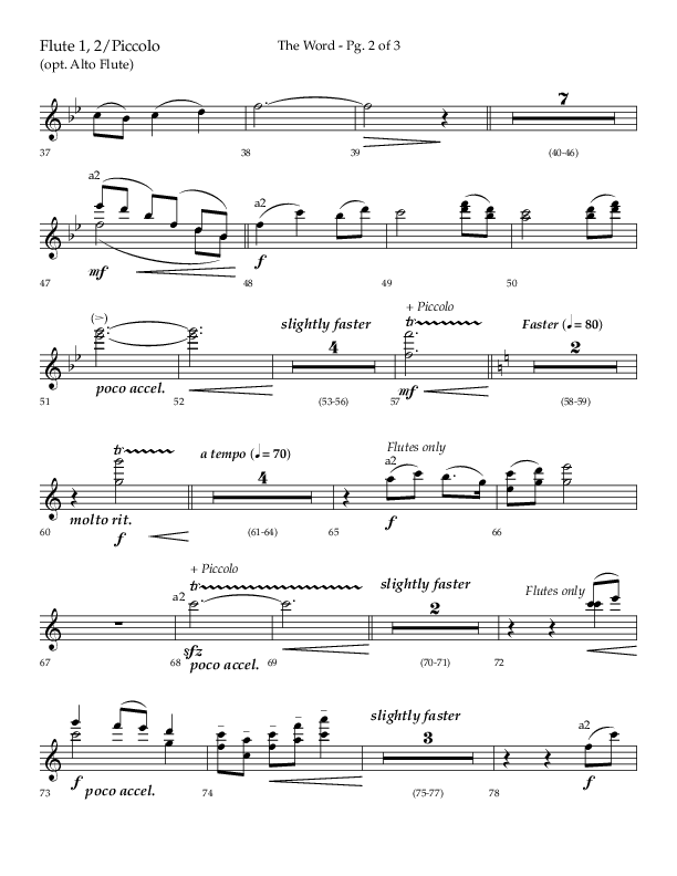 The Word (Choral Anthem SATB) Flute 1/2 (Lifeway Choral / Arr. Ken Barker / Orch. David Shipps)