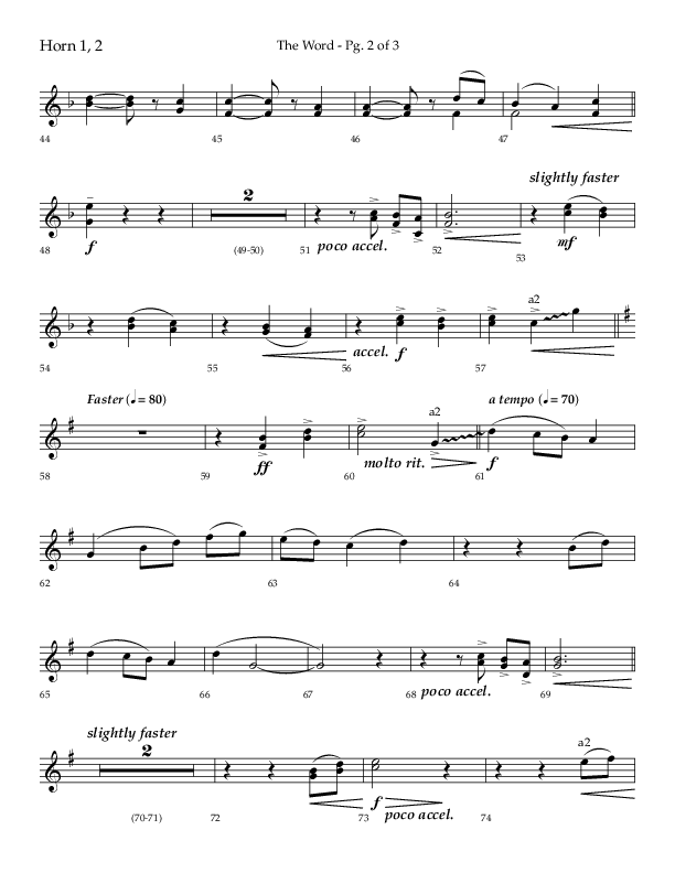 The Word (Choral Anthem SATB) French Horn 1/2 (Lifeway Choral / Arr. Ken Barker / Orch. David Shipps)