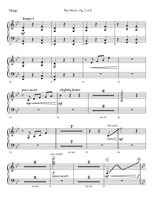 The Word (Choral Anthem SATB) Harp (Lifeway Choral / Arr. Ken Barker / Orch. David Shipps)