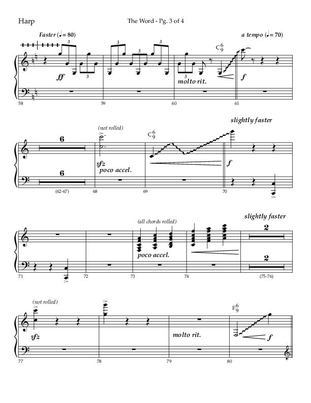 The Word (Choral Anthem SATB) Harp (Lifeway Choral / Arr. Ken Barker / Orch. David Shipps)