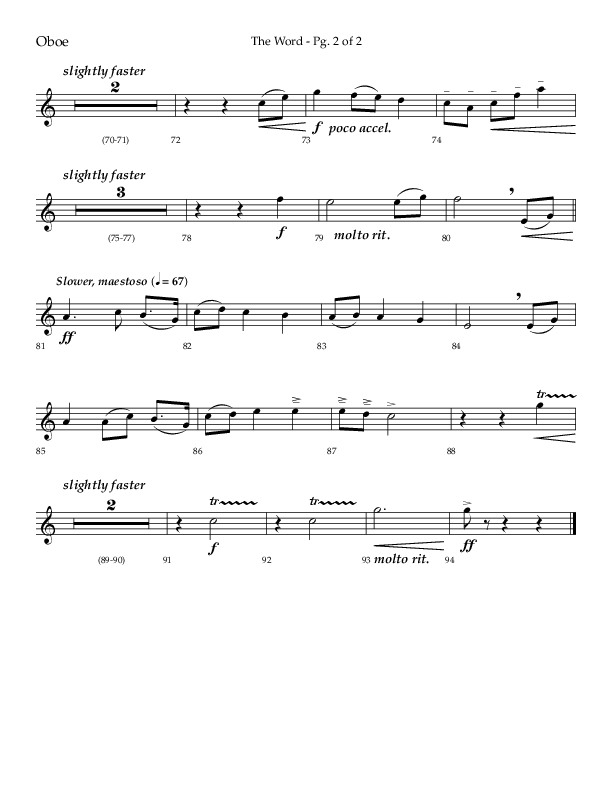 The Word (Choral Anthem SATB) Oboe (Lifeway Choral / Arr. Ken Barker / Orch. David Shipps)