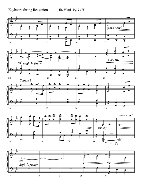 The Word (Choral Anthem SATB) String Reduction (Lifeway Choral / Arr. Ken Barker / Orch. David Shipps)