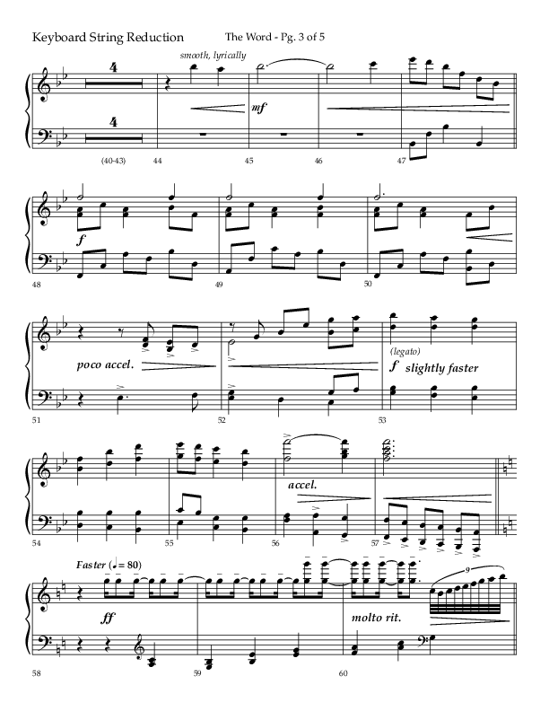 The Word (Choral Anthem SATB) String Reduction (Lifeway Choral / Arr. Ken Barker / Orch. David Shipps)