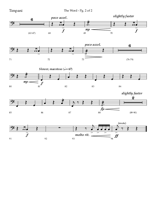 The Word (Choral Anthem SATB) Timpani (Lifeway Choral / Arr. Ken Barker / Orch. David Shipps)