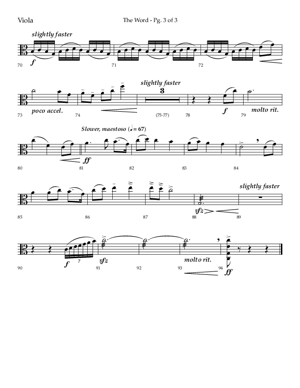 The Word (Choral Anthem SATB) Viola (Lifeway Choral / Arr. Ken Barker / Orch. David Shipps)