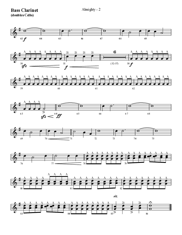 Almighty with Holy Holy Holy (Choral Anthem SATB) Bass Clarinet (Lifeway Choral / Arr. Cliff Duren)