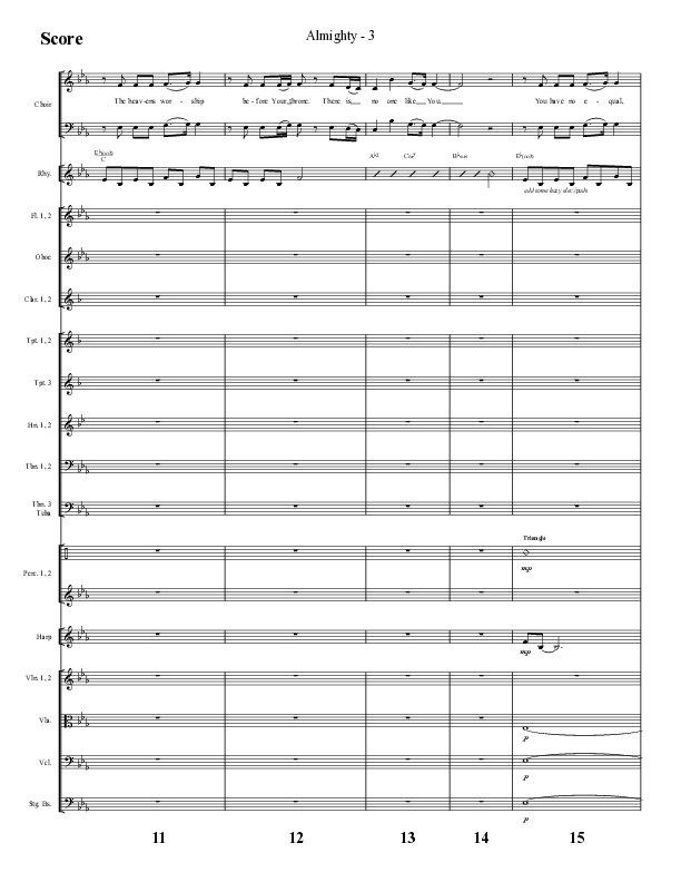 Almighty with Holy Holy Holy (Choral Anthem SATB) Orchestration (Lifeway Choral / Arr. Cliff Duren)