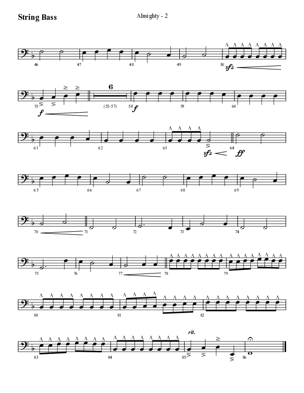 Almighty with Holy Holy Holy (Choral Anthem SATB) String Bass (Lifeway Choral / Arr. Cliff Duren)