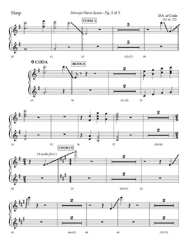 Always Have Jesus (Choral Anthem SATB) Harp (Lifeway Choral / Arr. Craig Adams / Arr. Ken Barker / Arr. Danny Zaloudik / Orch. Bill Wolaver)