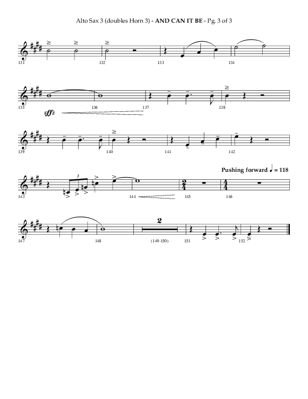 And Can It Be (Choral Anthem SATB) Alto Sax (Lifeway Choral / Arr. Phillip Keveren)