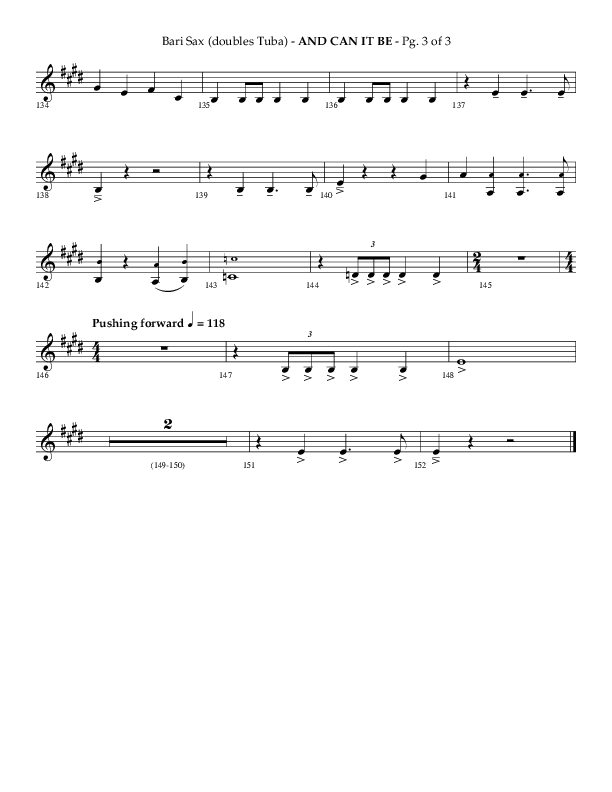 And Can It Be (Choral Anthem SATB) Bari Sax (Lifeway Choral / Arr. Phillip Keveren)