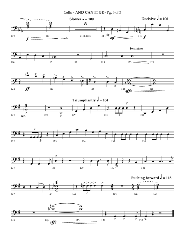 And Can It Be (Choral Anthem SATB) Cello (Lifeway Choral / Arr. Phillip Keveren)