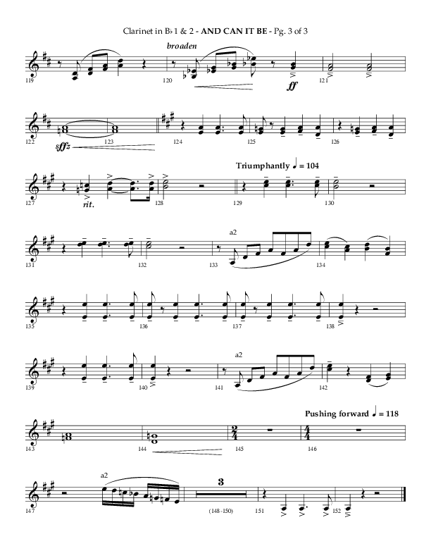 And Can It Be (Choral Anthem SATB) Clarinet 1/2 (Lifeway Choral / Arr. Phillip Keveren)