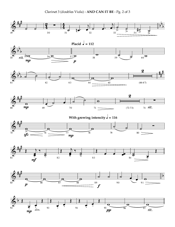 And Can It Be (Choral Anthem SATB) Clarinet 3 (Lifeway Choral / Arr. Phillip Keveren)