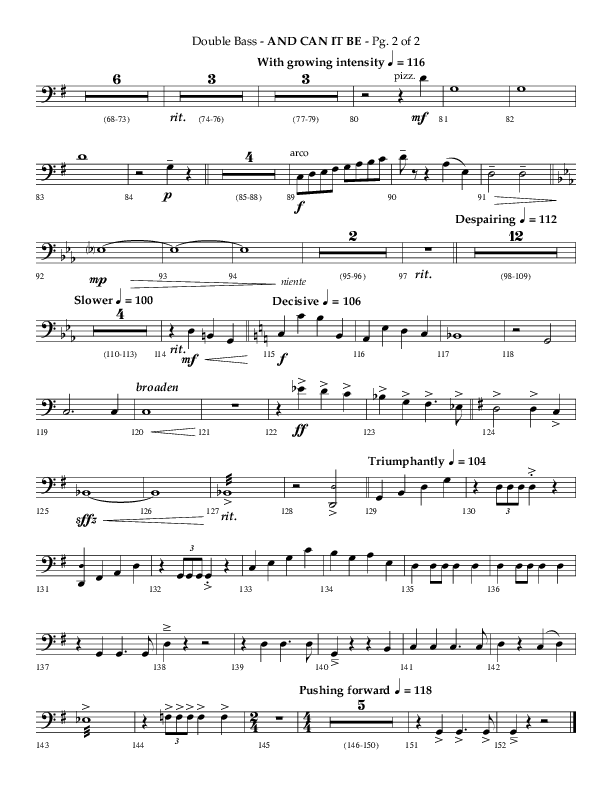 And Can It Be (Choral Anthem SATB) Double Bass (Lifeway Choral / Arr. Phillip Keveren)