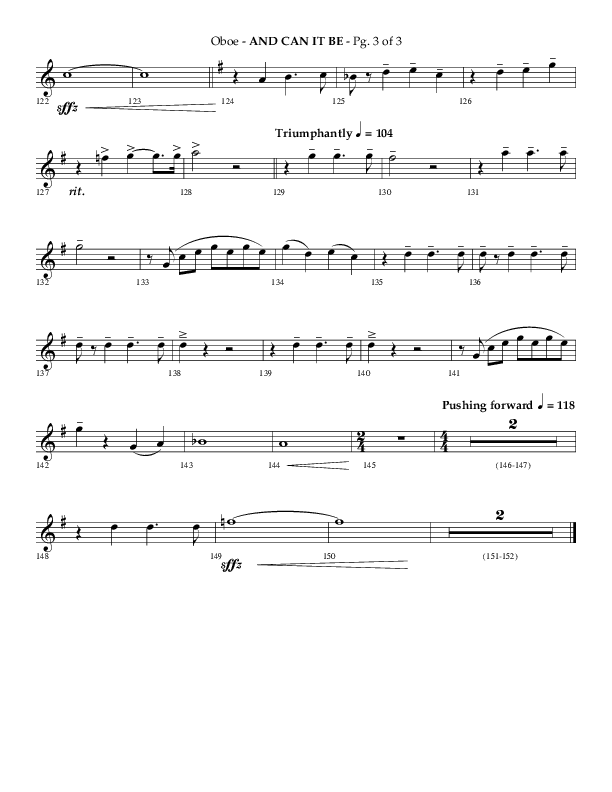 And Can It Be (Choral Anthem SATB) Oboe (Lifeway Choral / Arr. Phillip Keveren)
