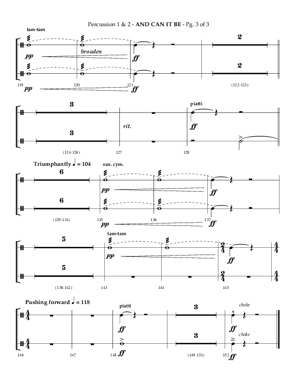 And Can It Be (Choral Anthem SATB) Percussion 1/2 (Lifeway Choral / Arr. Phillip Keveren)