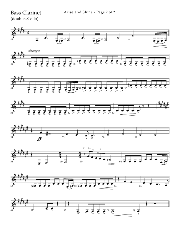 Arise And Shine (Choral Anthem SATB) Bass Clarinet (Lifeway Choral / Arr. Kirk Kirkland / Orch. Camp Kirkland)