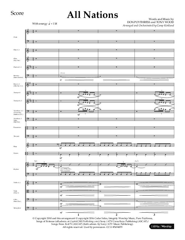 All Nations (Choral Anthem SATB) Conductor's Score (Lifeway Choral / Arr. Camp Kirkland)