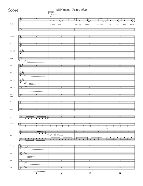 All Nations (Choral Anthem SATB) Orchestration (Lifeway Choral / Arr. Camp Kirkland)