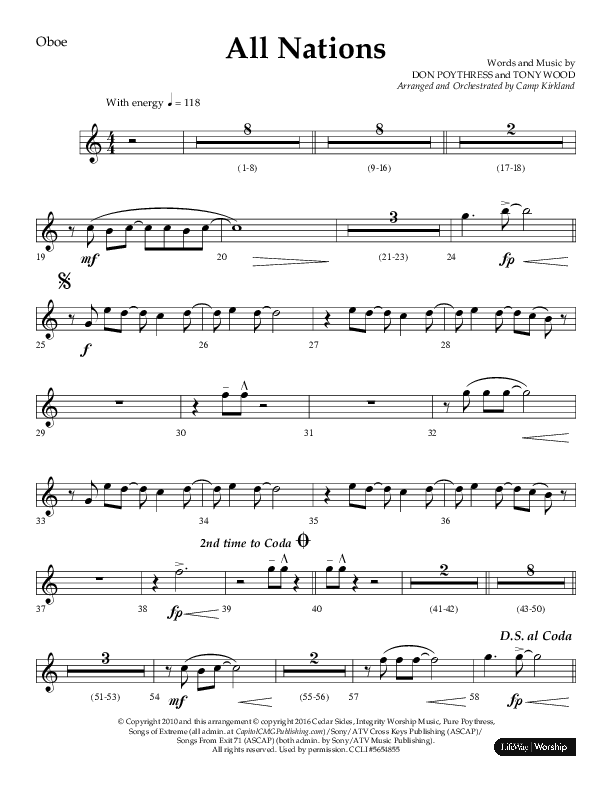 All Nations (Choral Anthem SATB) Oboe (Lifeway Choral / Arr. Camp Kirkland)