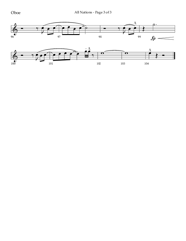 All Nations (Choral Anthem SATB) Oboe (Lifeway Choral / Arr. Camp Kirkland)