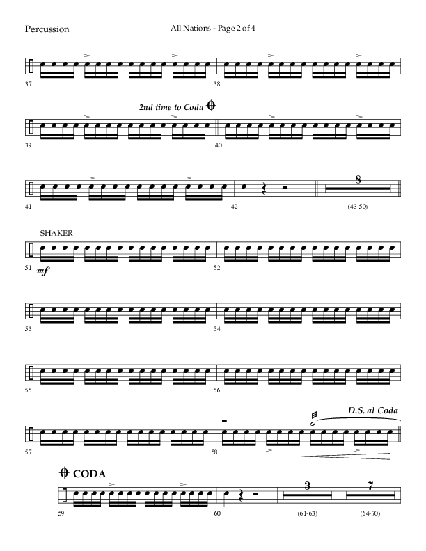 All Nations (Choral Anthem SATB) Percussion (Lifeway Choral / Arr. Camp Kirkland)