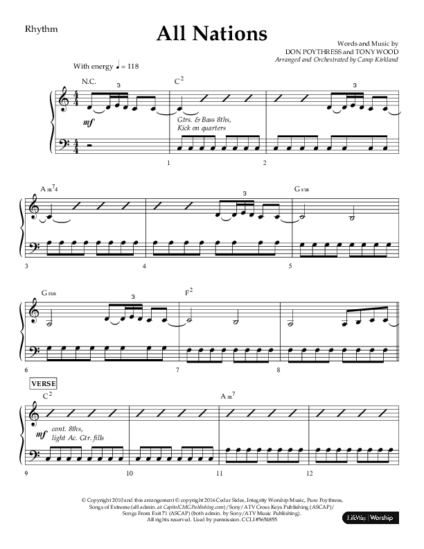 All Nations (Choral Anthem SATB) Lead Melody & Rhythm (Lifeway Choral / Arr. Camp Kirkland)