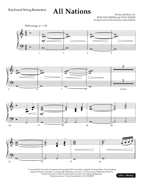 All Nations (Choral Anthem SATB) String Reduction (Lifeway Choral / Arr. Camp Kirkland)