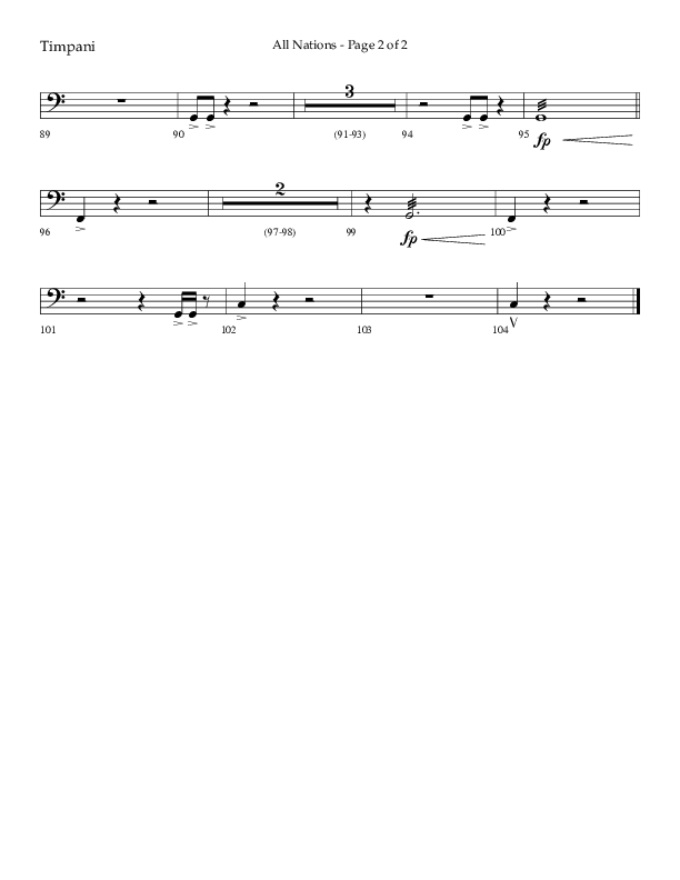 All Nations (Choral Anthem SATB) Timpani (Lifeway Choral / Arr. Camp Kirkland)
