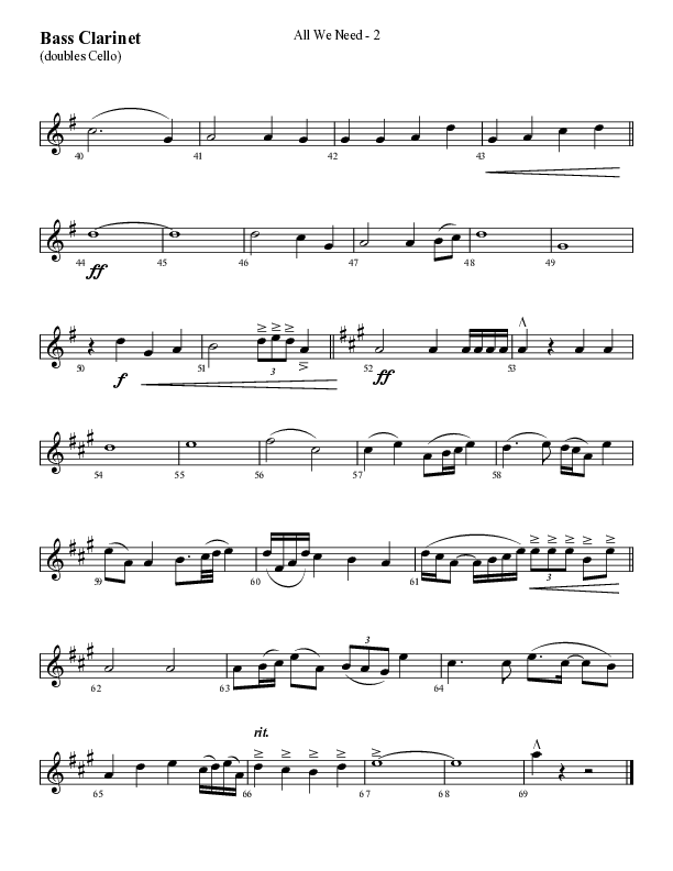 All We Need with Turn Your Eyes Upon Jesus (Choral Anthem SATB) Bass Clarinet (Lifeway Choral / Arr. Cliff Duren)